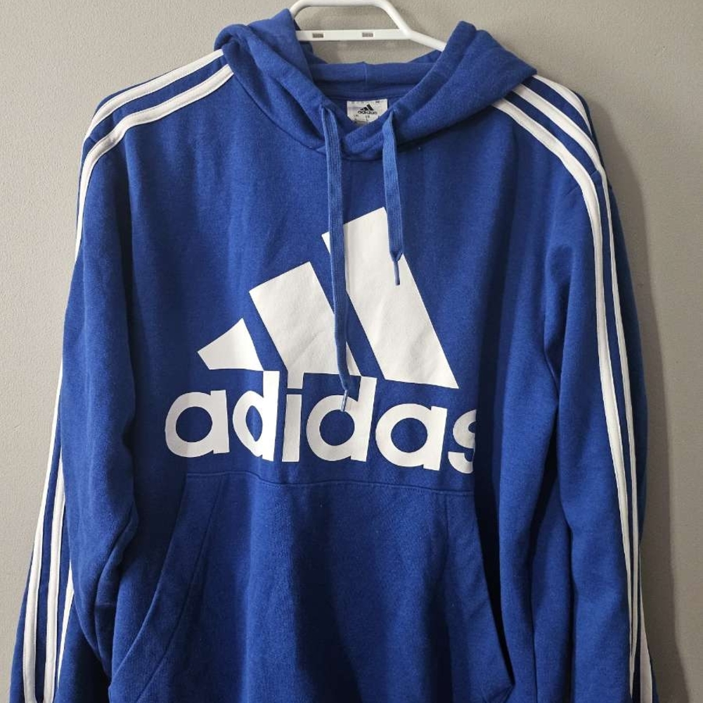 Adidas Men's Blue Hoodie Sweater